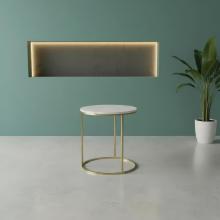 IRON & MARBLE END TABLE