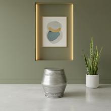Nickel Barrel End Table