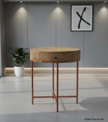 SOLID WOOD & IRON SIDE TABLE 