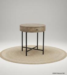 SOLID WOOD & IRON SIDE TABLE 