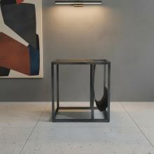 SOLID WOOD & IRON END TABLE