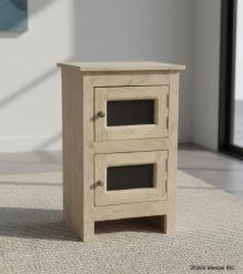 SOLID WOOD 2 DOOR END TABLE / NIGHTSTAND