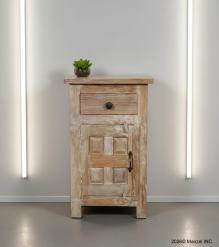 SOLID RECLAIMED TEAK WOOD END TABLE / NIGHTSTAND