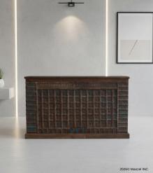METAL & SOLID RECLAIMED WOOD W/ 1 DRAWER & 1 DOOR DESK