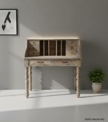SOLID WOOD WRITING DESK TABLE W/ ATTACHED ORGANIZER