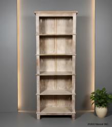 RECLAIMED TEAK 5 SHELF BOOKCASE DISPLAY CASE