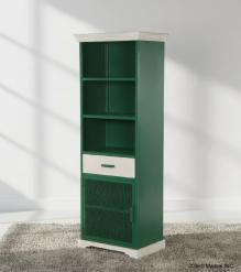TALL IRON & SOLID WOOD CABINET
