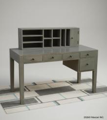 2 PIECE SOLID WOOD DESK W/ 5 DRAWERS + ORGANIZER