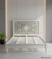 WOODEN PAINTED CARVED BED