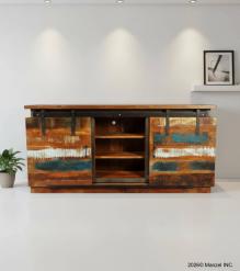 SOLID RECLAIMED TEAK WOOD SIDEBOARD W/ SLIDING DOORS