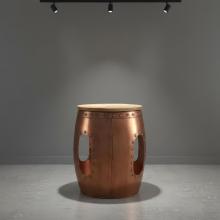 SOLID WOOD & METAL END TABLE