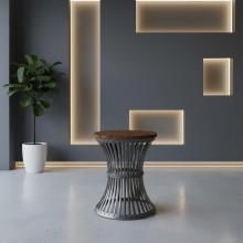 SOLID WOOD & IRON END TABLE
