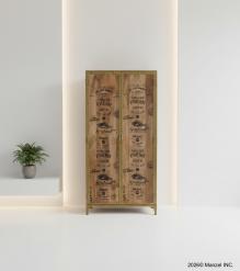 CATCH OF THE DAY WOOD + IRON 2 DOOR CABINET