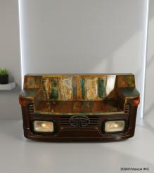 WOOD/IRON INDUSTRIAL SOFA