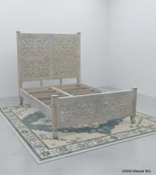 HAND CARVED SOLID WOOD Queen bed