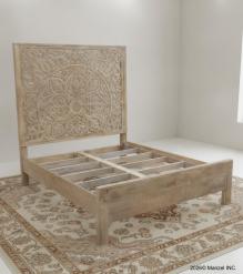 HAND CARVED SOLID WOOD Queen bed