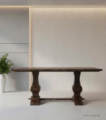 SOLID WOOD PEDESTAL DINING TABLE 