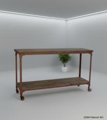 SOLID WOOD & IRON CONSOLE TABLE