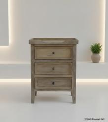 SOLID WOOD 3 DRAWER NIGHTSTAND END TABLE