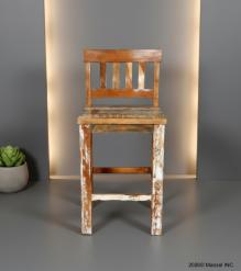 SOLID RECLAIMED TEAK WOOD COUNTER HEIGHT STOOL