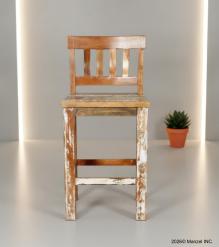 SOLID RECLAIMED TEAK WOOD COUNTER HEIGHT STOOL