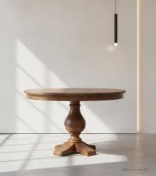 ROUND SOLID WOOD DINING TABLE