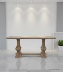 SOLID WOOD PEDESTAL DINING TABLE 