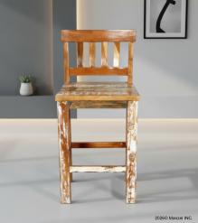 SOLID RECLAIMED TEAK WOOD COUNTER HEIGHT STOOL