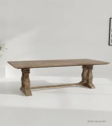9' SOLID WOOD PEDESTAL DINING TABLE