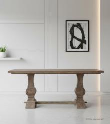 SOLID WOOD PEDESTAL DINING TABLE