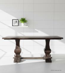 SOLID WOOD PEDESTAL DINING TABLE