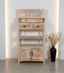 RECLAIMED TEAK STORAGE / DISPLAY RACK - DRAWERS, SHELVES & CABINET