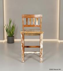 SOLID RECLAIMED TEAK WOOD COUNTER HEIGHT STOOL
