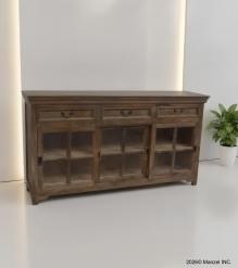 TRADITIONAL SOLID WOOD 3 DOOR SLIDERS WITH DRAWERS SIDEBOARD