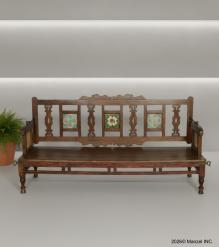 SOLID TEAK WOOD EMBELLISHED BENCH