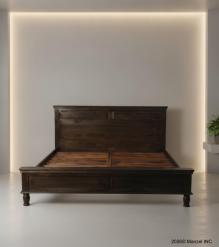 SOLID WOOD KING SIZE BED