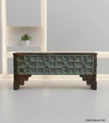 HAND CARVED SOLID RECLAIMED WOOD CONSOLE