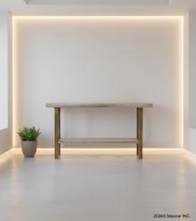 SOLID LIVE EDGE WOOD & IRON CONSOLE TABLE