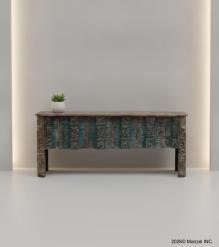 HAND CARVED SOLID  RECALIMED CONSOLE