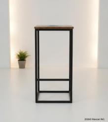 RECLAIMED WOOD AND IRON BAR STOOL