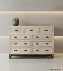 SOLID RECLAIMED TEAK WOOD 9 DRAWER DRESSER CHEST BUREAU SIDEBOARD