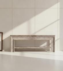 SOLID RECLAIMED TEAK HAND CARVED CONSOLE TABLE