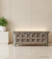SOLID RECLAIMED WOOD & METAL TRUNK  BOX
