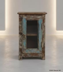 SOLID RECLAIMED WOOD & GLASS CABINET