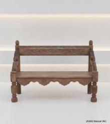 RECLAIMED CARVED TEAK WOOD BENCH