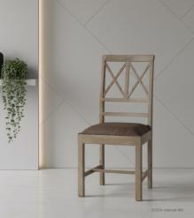 SOLID WOOD &  LEATHER CHAIR