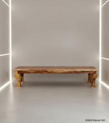 CARVED ROSEWOOD BENCH