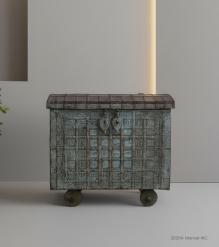SOLID RECLAIMED WOOD & IRON LIFT TOP TRUNK