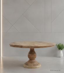 ROUND SOLID WOOD DINING TABLE