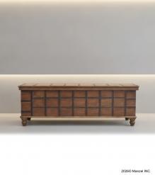 RECLAIMED TEAK WOOD & METAL TRUNK COFFEE TABLE